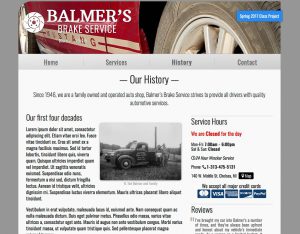 Balmer's Brake Service school project https://www.marchtwenty.com/class-project/