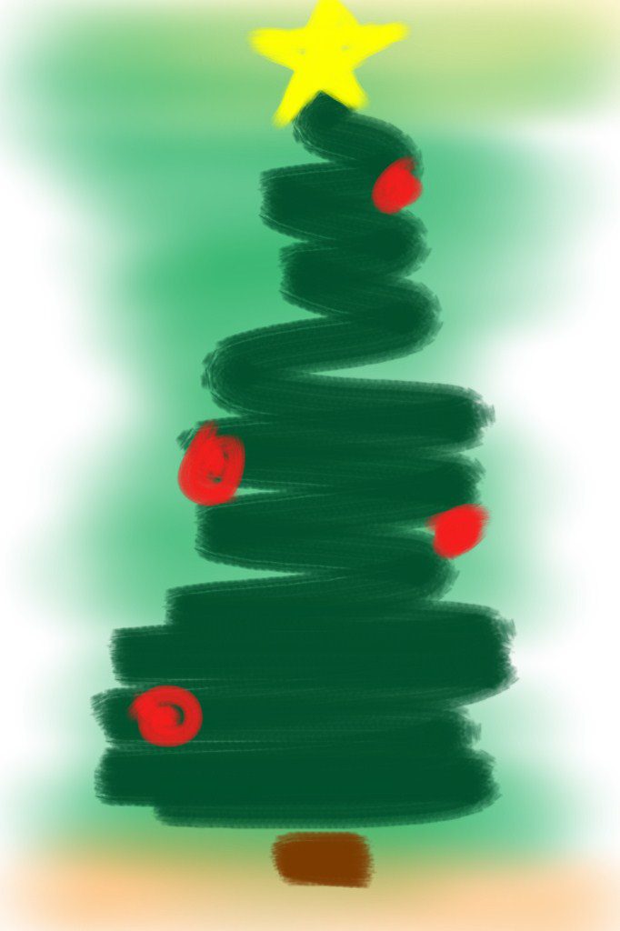 Christmas Tree iPhone Drawing