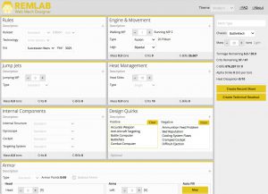 Screenshot of REMLAB Web Mech Designer 4.0