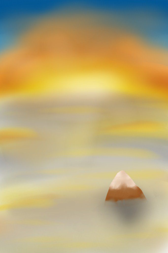 Sunset Mountain iPhone drawing