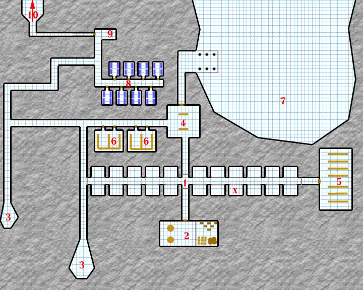 The dungeon's layout.