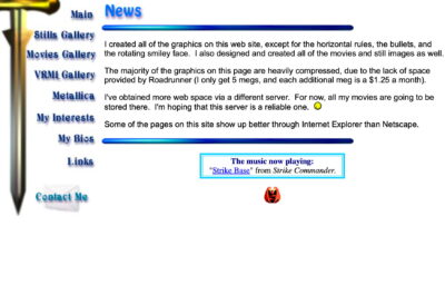 Screenshot of my first website