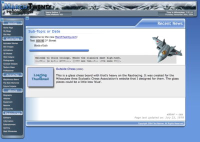Screenshot of the third version of marchtwenty.com