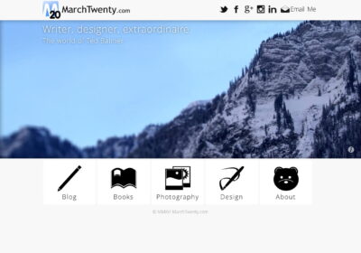 Screenshot of the tenth version of marchtwenty.com