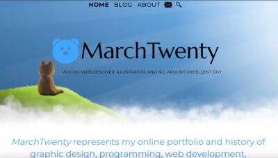 Screenshot of the twelfth version of marchtwenty.com