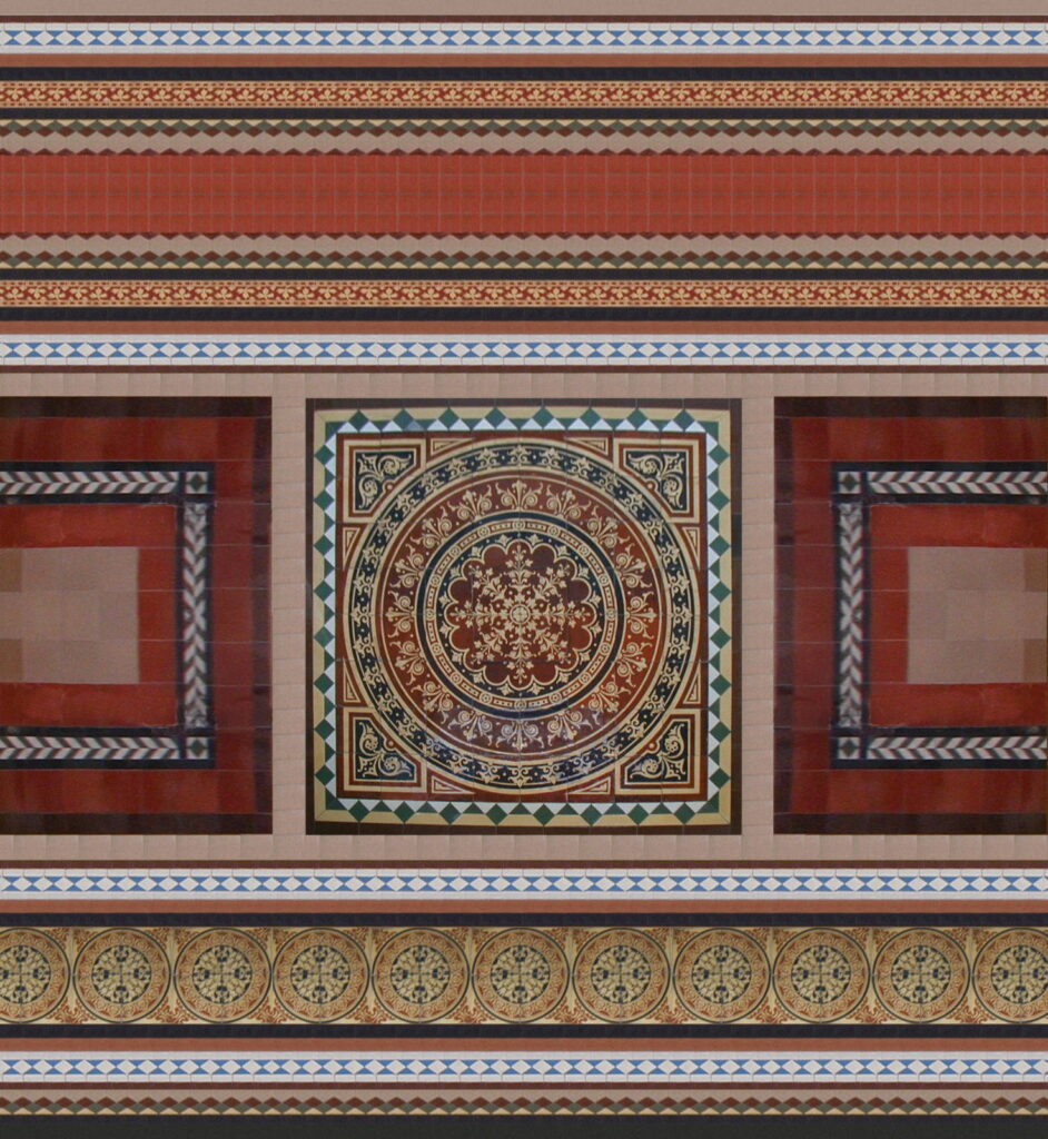 Ornate floor tile work texture